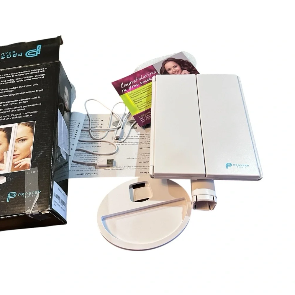 Makeup Mirror Prosper Beauty LIT‎ LED Panoramic Vanity Mirror – Tri-Fold Lighted
